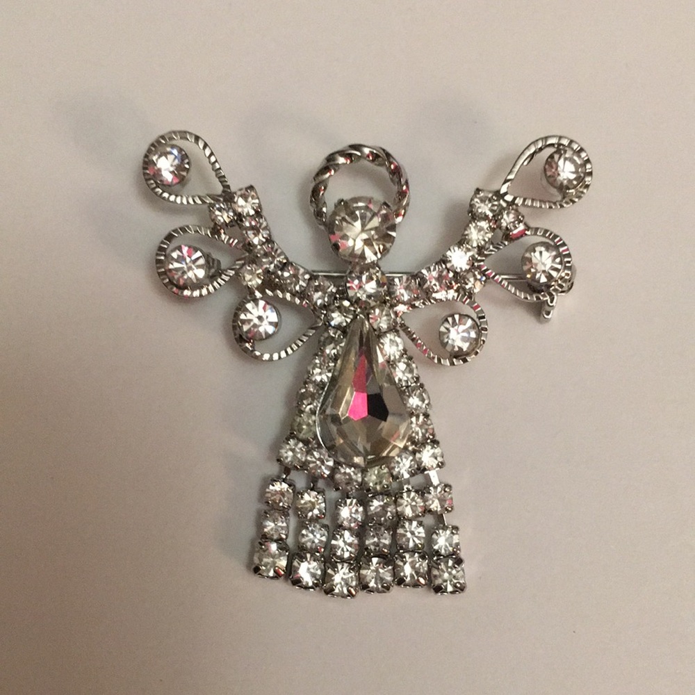Rhinestone Angel Pin